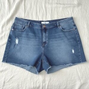 Size‎ 24 Lane Bryant Blue Jean Denim Cut-Off Shorts Plus Size Summer Spring